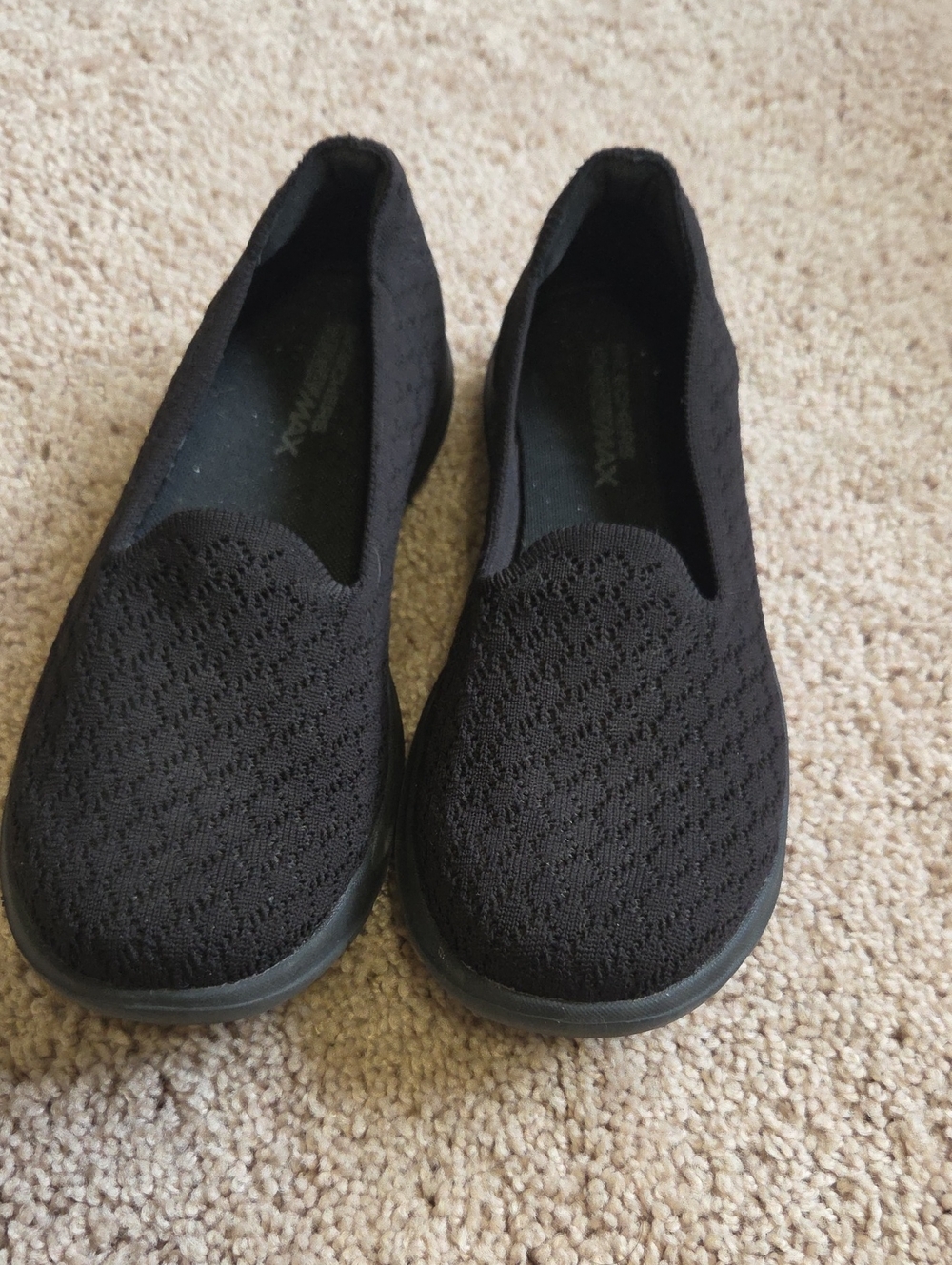 Skechers Black Slip-On Knit Flats